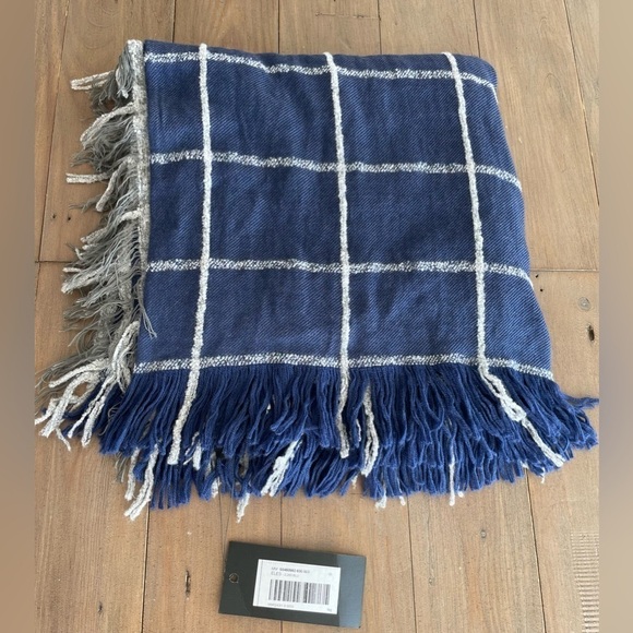 Weekend Max Mara dark blue grey wool scarf NWT - Picture 1 of 3